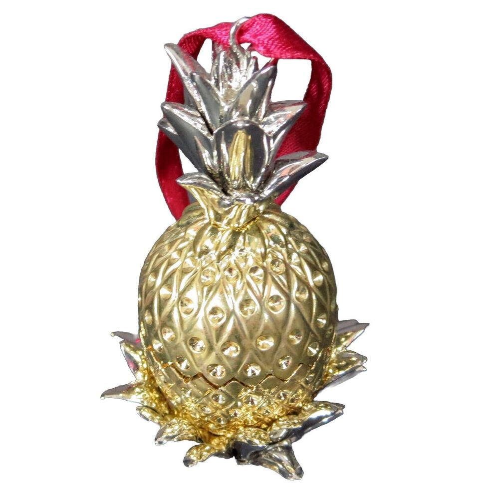 LENOX Williamsburg PINEAPPLE Hospitality TRINKET BOX Christmas Ornament In Box